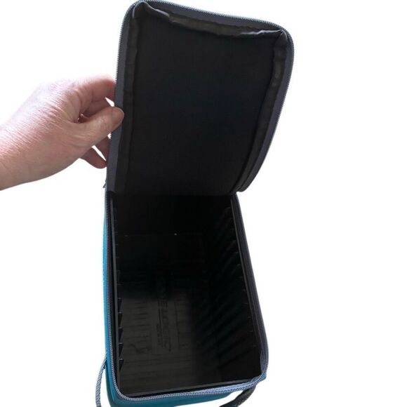 Case Logic Vintage CD Teal & Gray Zipper Travel Case - Picture 2 of 9